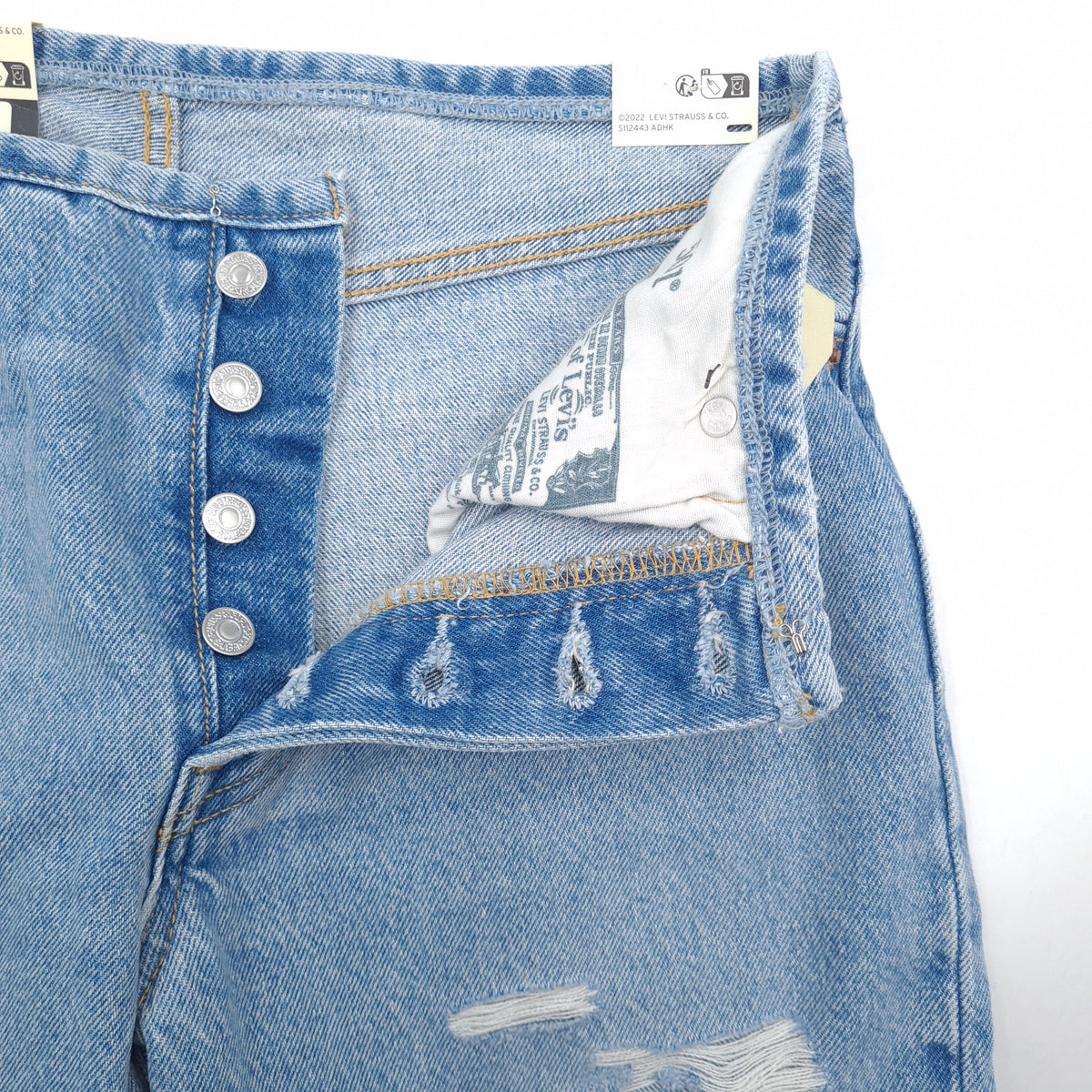 Levi's Jeans 501 High Rise Ripped Women Slim Straight Size W28 L32, detail view 5, image 7 of 12
