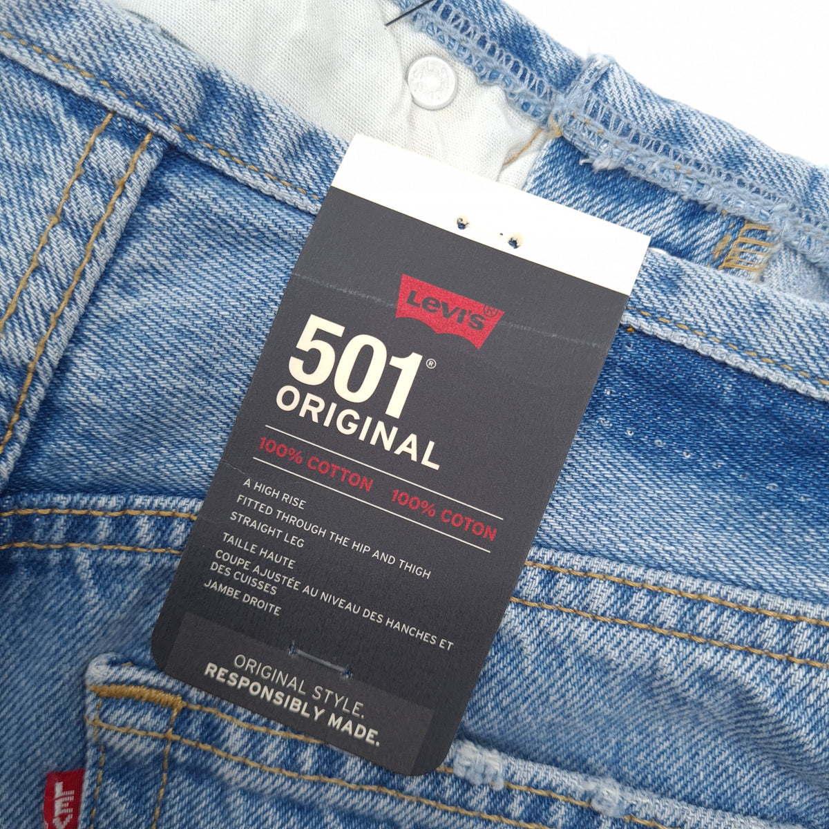 Levi's Jeans 501 High Rise Ripped Women Slim Straight Size W28 L32, detail view 7, image 9 of 12