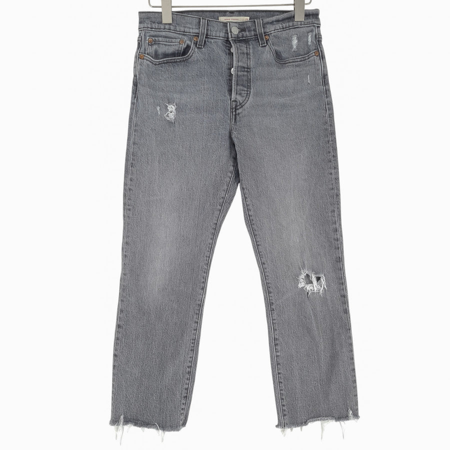 Levi's Jeans Wedgie Straight Raw Hems Women Stretch Size W29 L26