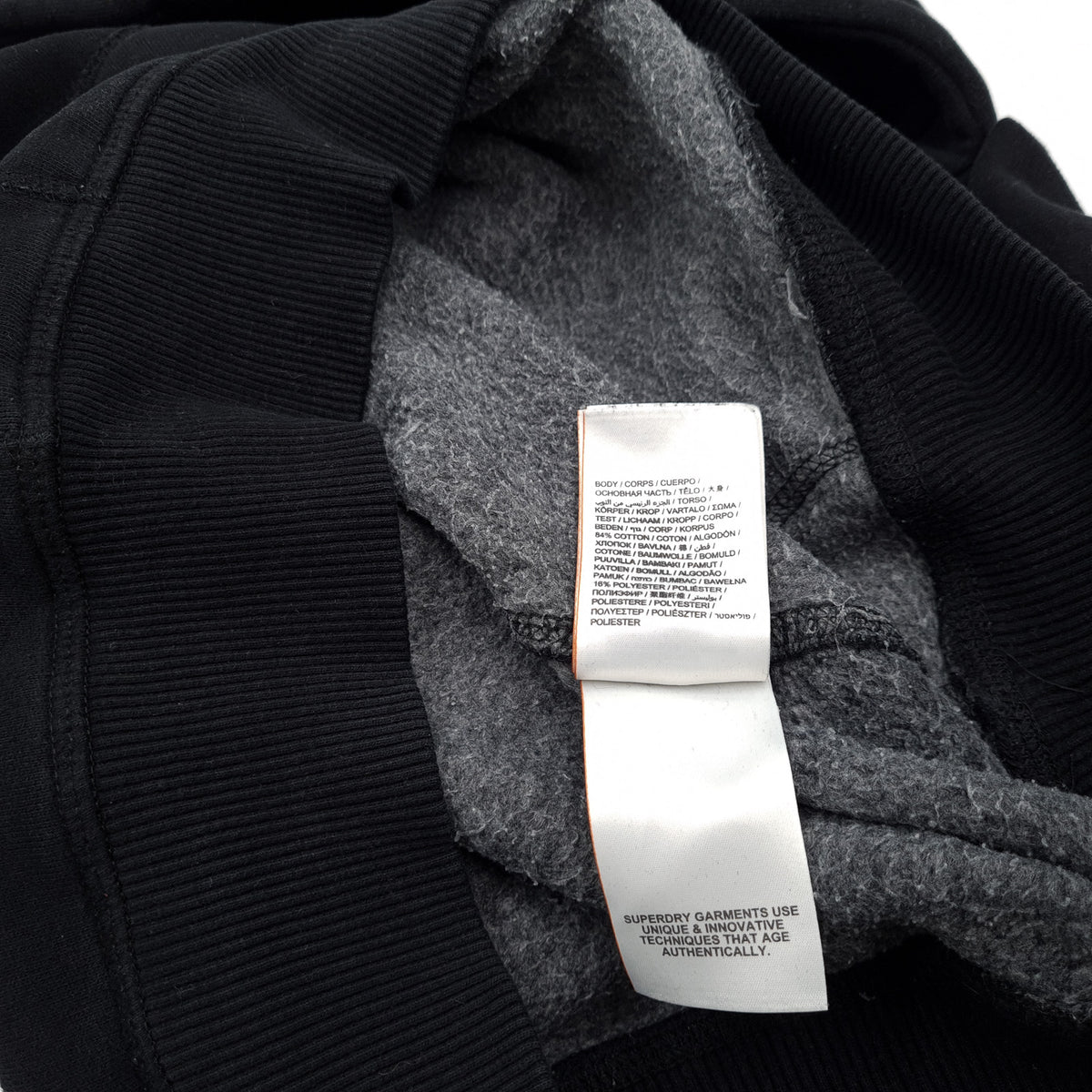 Vintage Superdry Hoodie Pullover Sweatshirt Women Black Size XS 36, detail view 5, image 7 of 8
