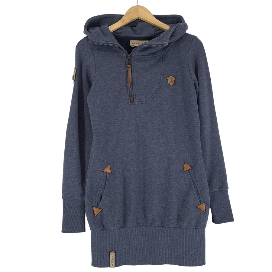 Naketano sweat à capuche Pullover sweat Femme coton bleu Long taille M