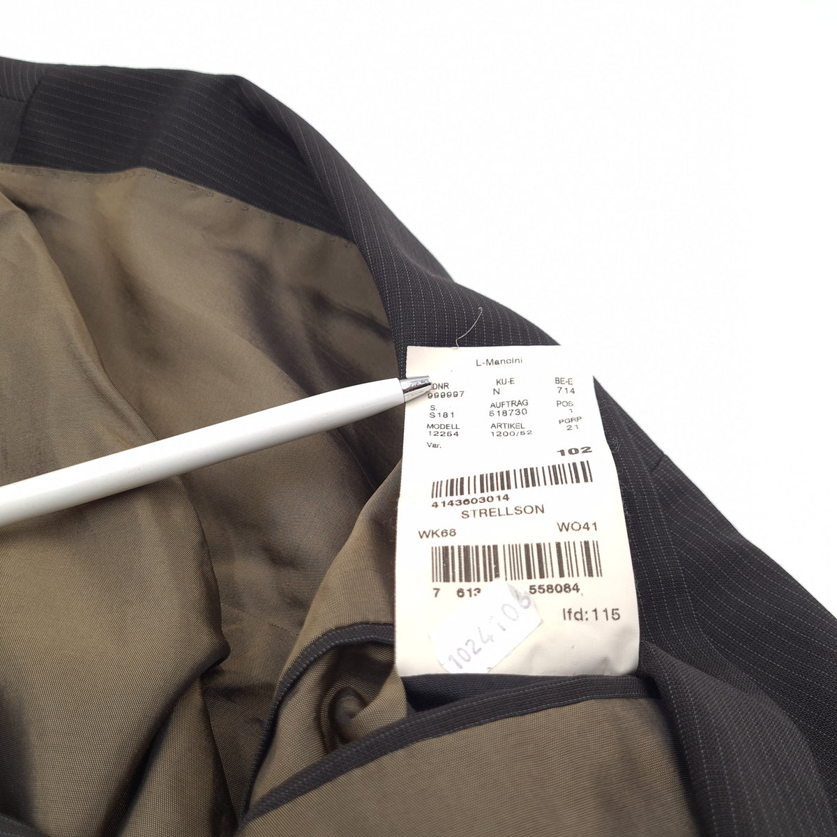Strellson Blazer Jacket Virgin Wool Grey Size EU 52 UK/US 42, detail view 4, image 6 of 9