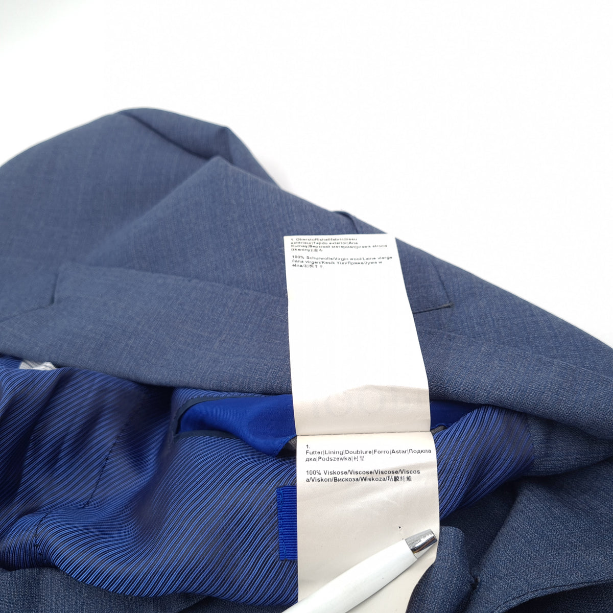 JOOP! Blazer Jacket Virgin Wool Blue Size EU 48 UK/US 38, detail view 5, image 7 of 9