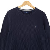 GANT Jumper Sweater Pullover Men Blue Cotton Size M, back view, image 2 of 7