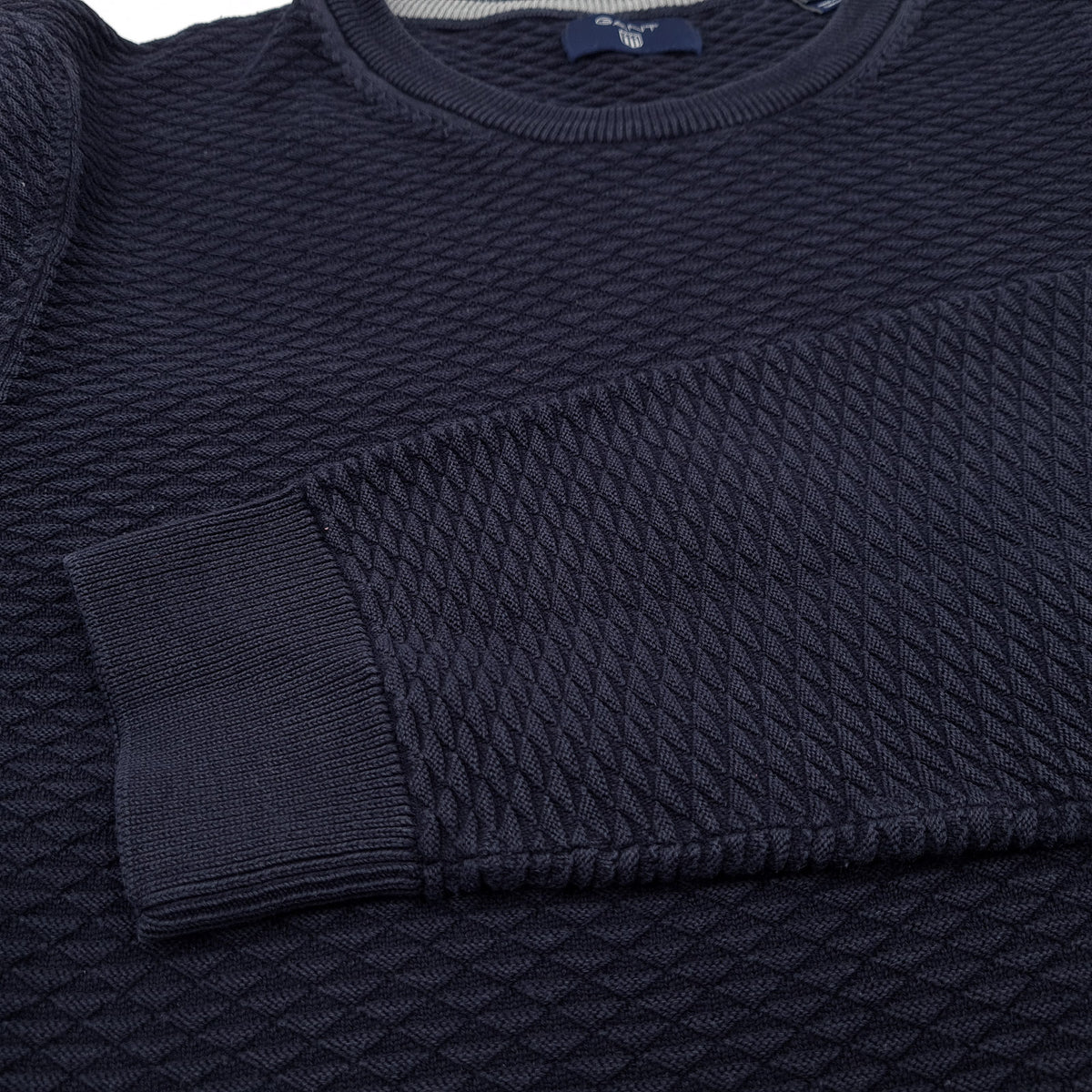 GANT Jumper Sweater Pullover Men Blue Cotton Size M, detail view 5, image 7 of 7