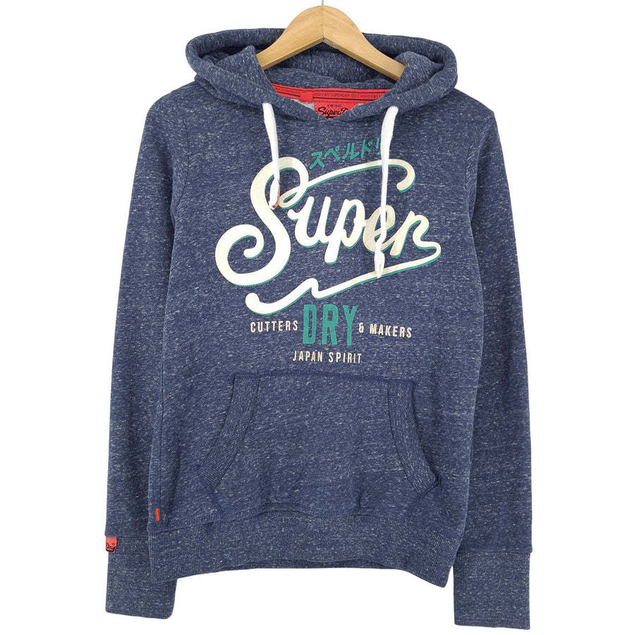 Vintage Superdry sweat à capuche Pullover sweat Femme coton bleu taille S