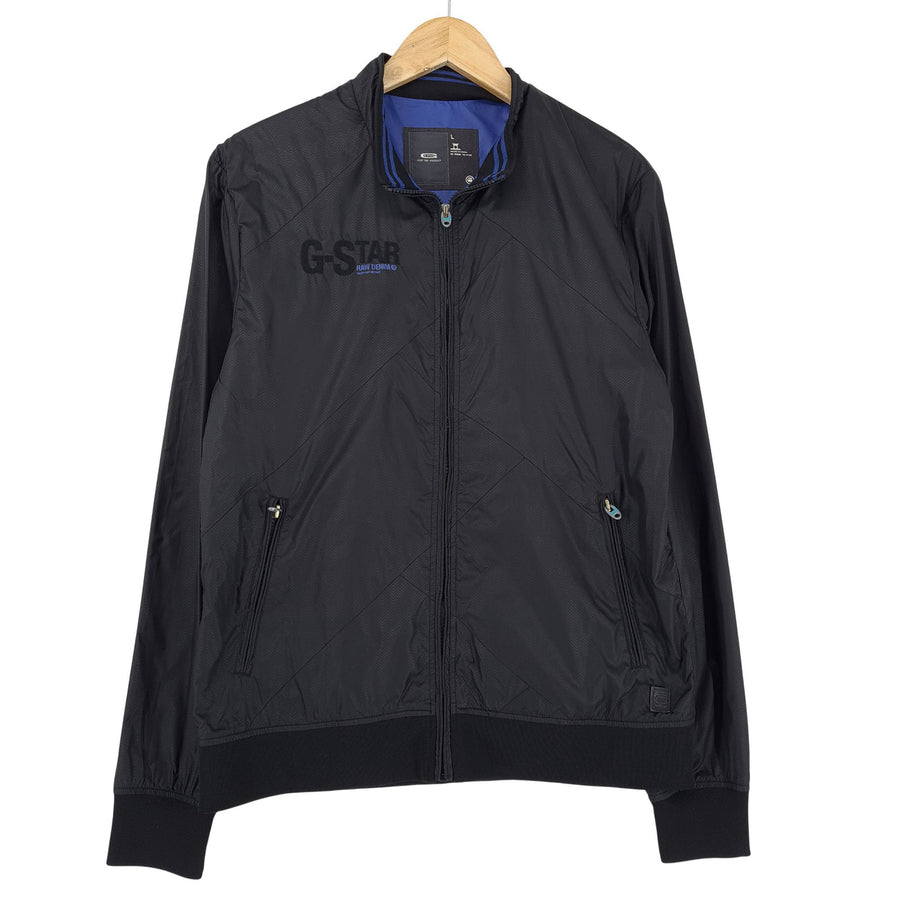 Vintage G-Star décontracté veste Homme Lightweight Bomber zip intégral noir taille L