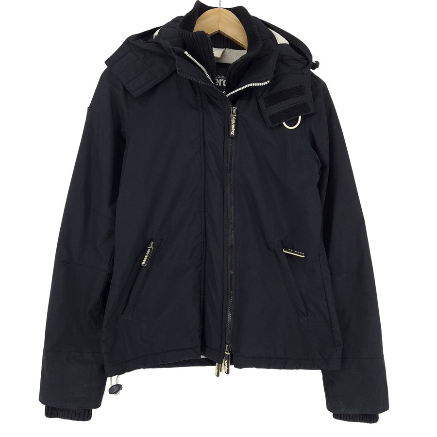 Superdry décontracté veste Femme Windcheater noir à capuche taille XS