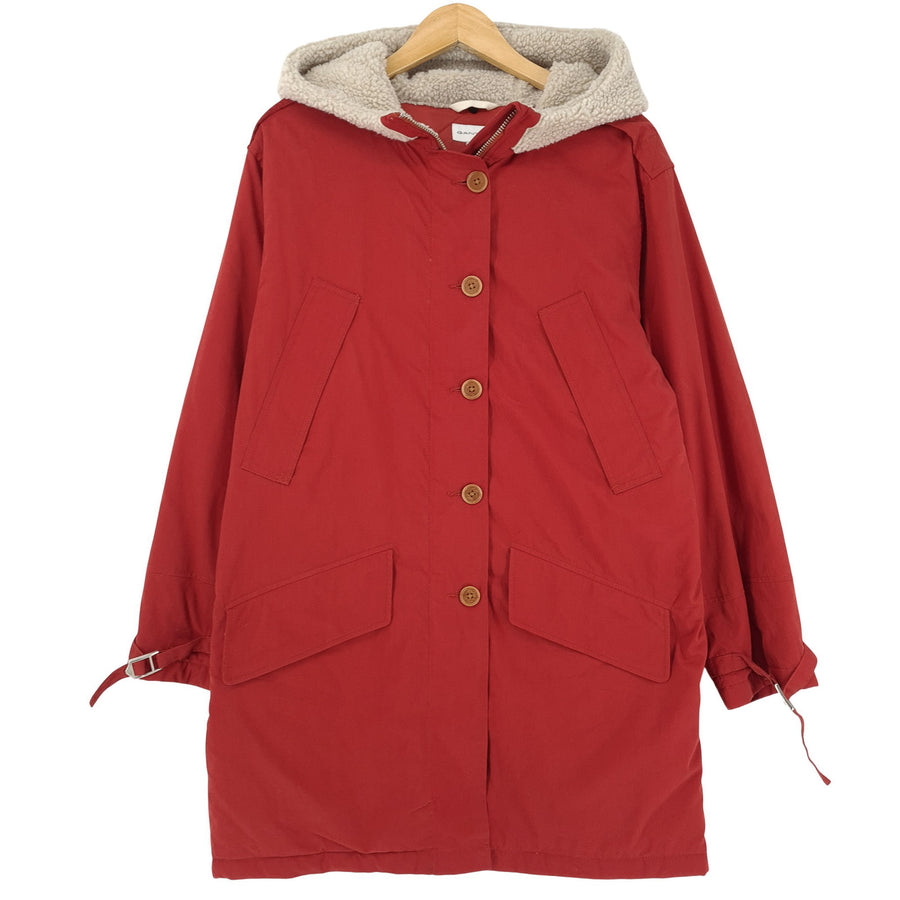 Vintage GANT manteau veste Femme Rugger oversize rouge à capuche taille S