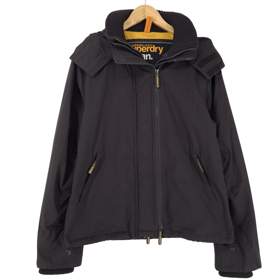 Superdry veste Femme Windbreaker décontracté manteau noir à capuche taille XL