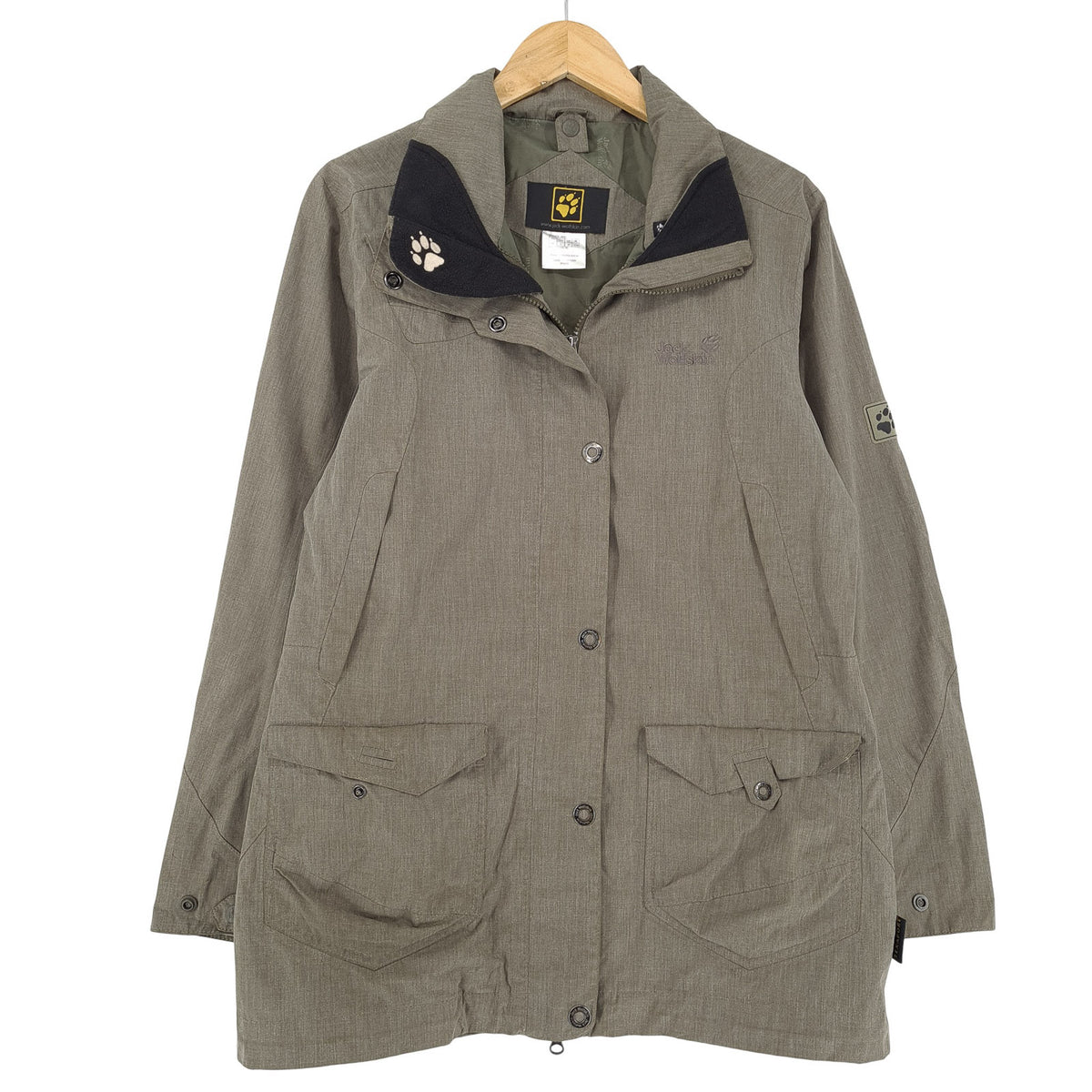 Jack Wolfskin Jacket Women Waterproof Texapore Hiking Rain Coat Grey Size M, front view, image 1 of 9