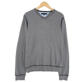 Vintage Tommy Hilfiger Jumper Sweater Pullover Men Grey Cotton Size L, front view, image 1 of 7