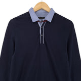 Massimo Dutti Jumper Sweater Pullover Men Blue Cotton Size M, back view, image 2 of 9