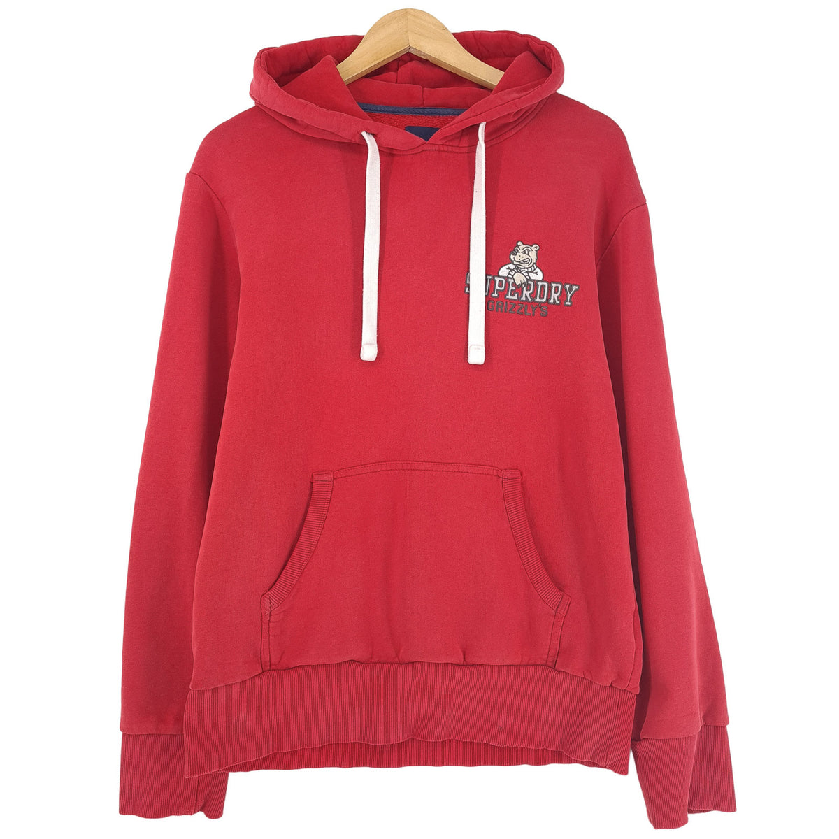 Superdry Hoodie Pullover Sweatshirt Men Red Cotton Size S, front view, image 1 of 10