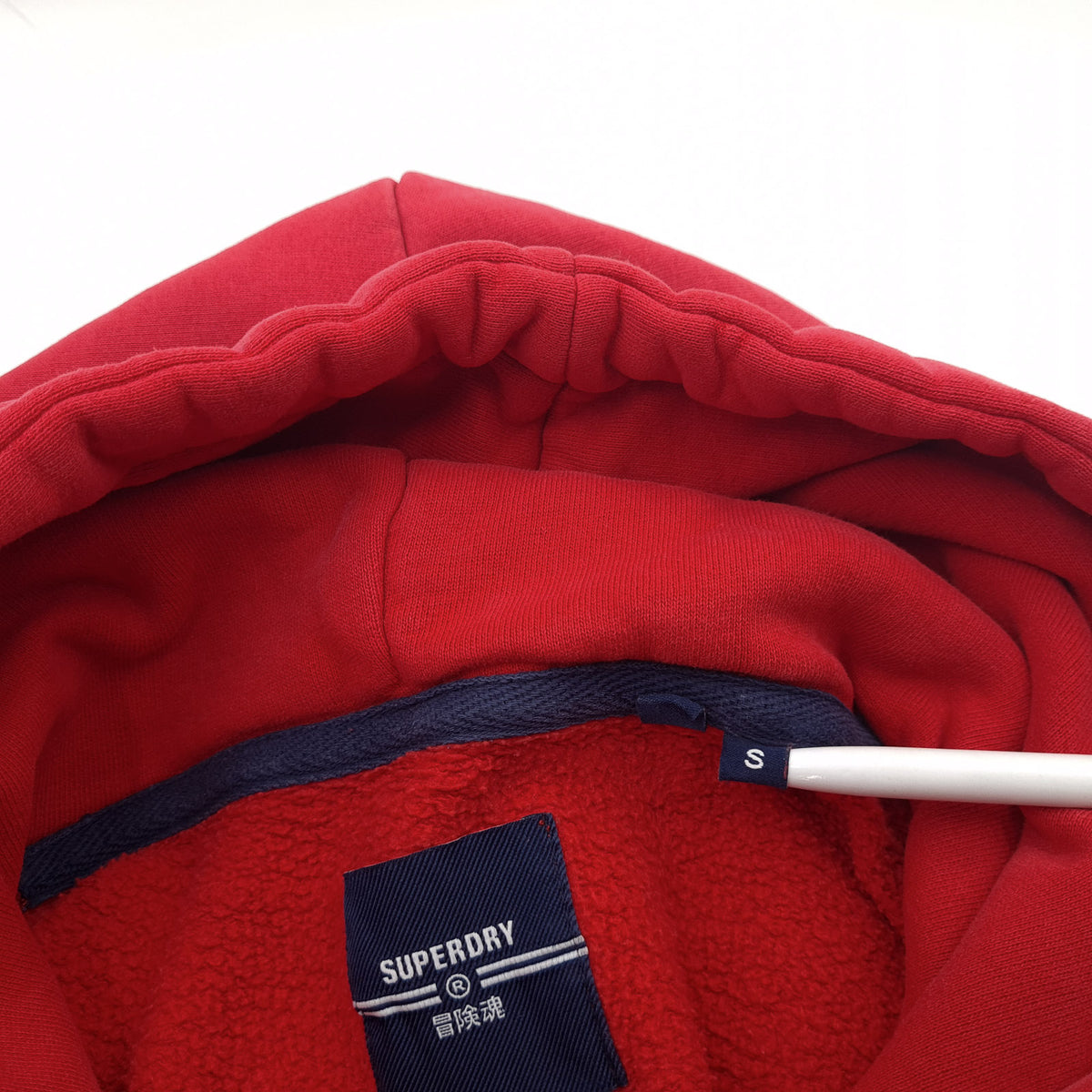 Superdry Hoodie Pullover Sweatshirt Men Red Cotton Size S, detail view 3, image 5 of 10