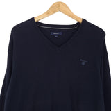 GANT Jumper Sweater Pullover Men Blue Cotton Size XL, back view, image 2 of 7