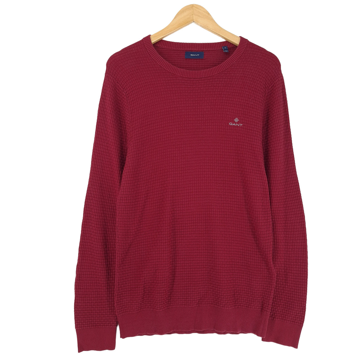 GANT Jumper Sweater Pullover Men Burgundy Red Cotton Size S, front view, image 1 of 8