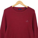 GANT Jumper Sweater Pullover Men Burgundy Red Cotton Size S, back view, image 2 of 8