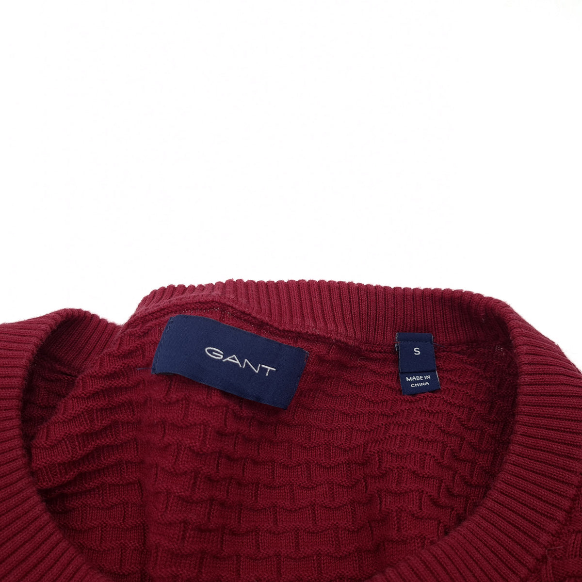 GANT Jumper Sweater Pullover Men Burgundy Red Cotton Size S, detail view 3, image 5 of 8