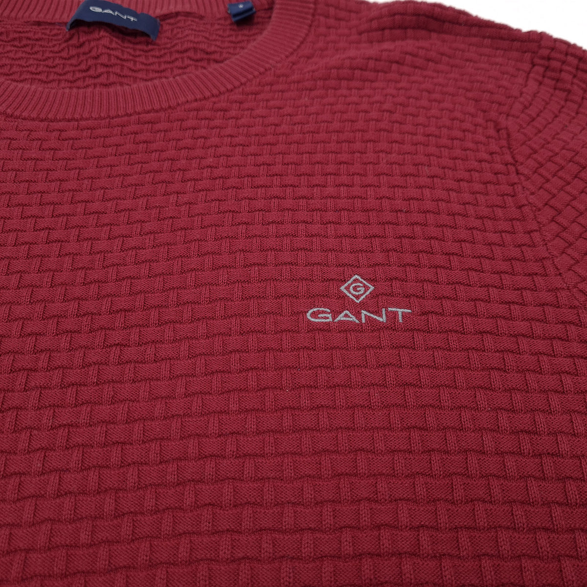 GANT Jumper Sweater Pullover Men Burgundy Red Cotton Size S, detail view 4, image 6 of 8