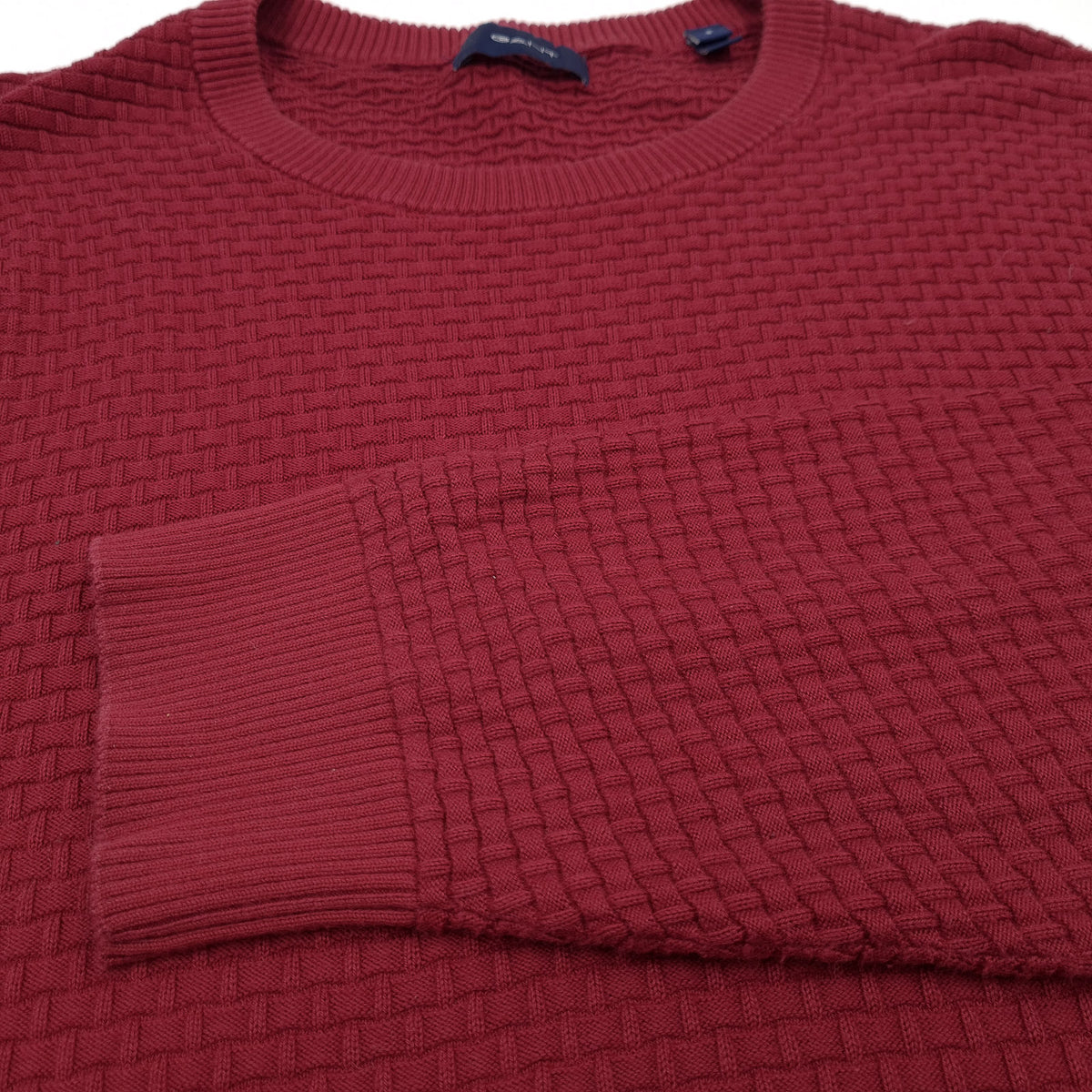 GANT Jumper Sweater Pullover Men Burgundy Red Cotton Size S, detail view 6, image 8 of 8