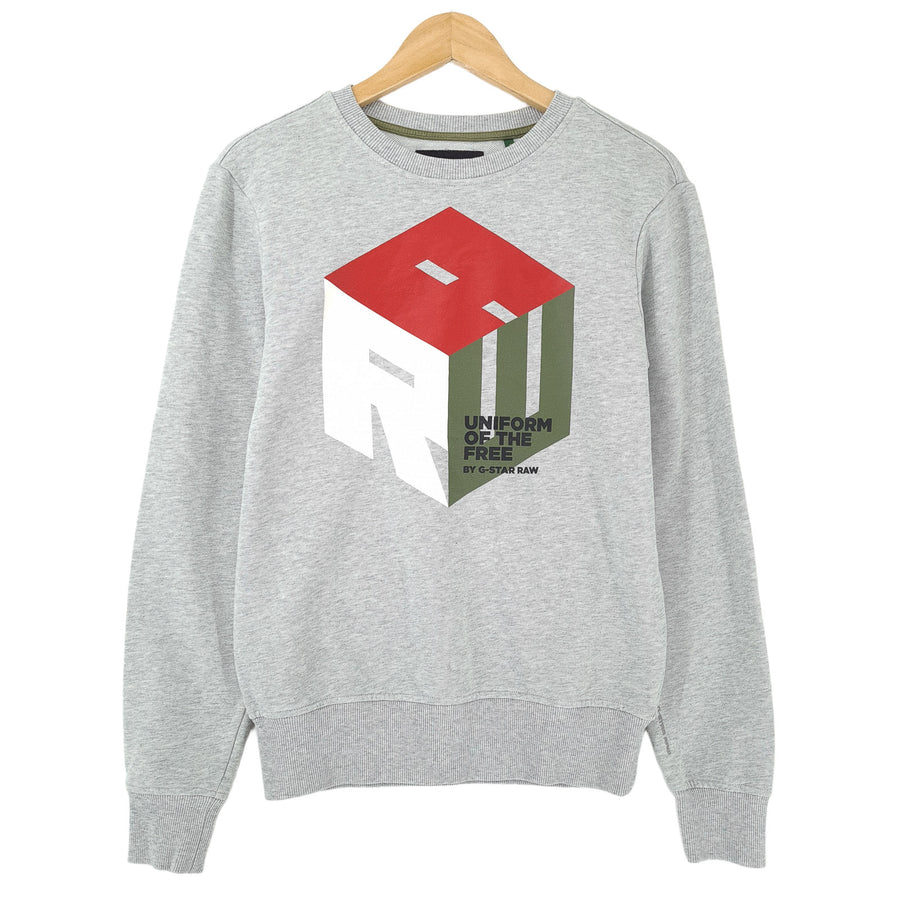 Vintage G-Star sweat pull Pullover Homme coton gris taille XS