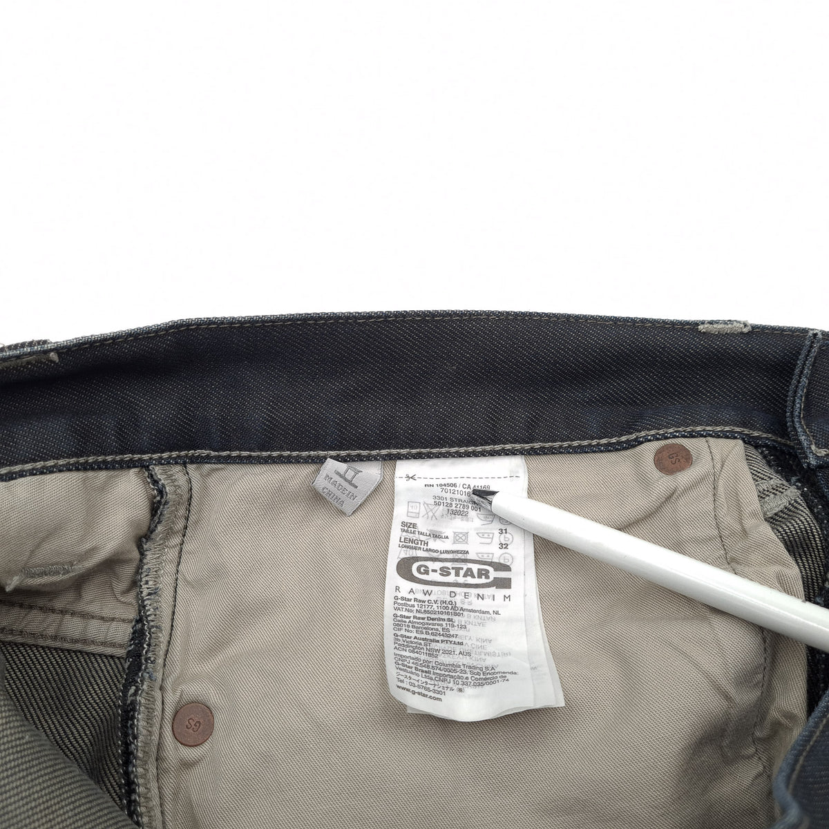 G-Star Jeans 3301 Straight Men Regular Size W31 L32, detail view 5, image 7 of 8