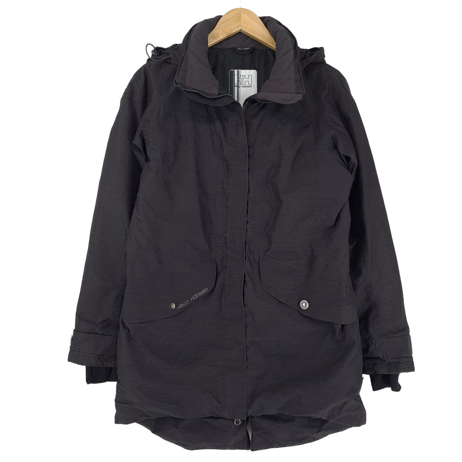 Helly Hansen Parka Jacke schwarz wasserdicht mit Kapuze Longline Damen Größe M