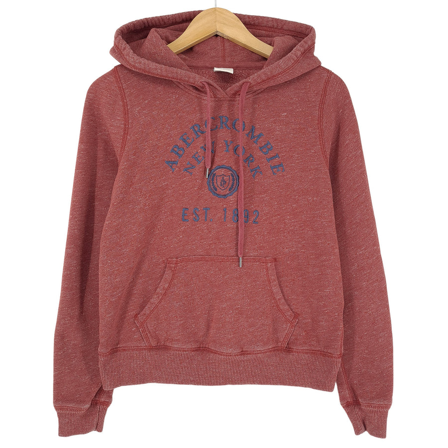 Abercrombie & Fitch Pullover sweat à capuche coton rouge classique Femme taille S