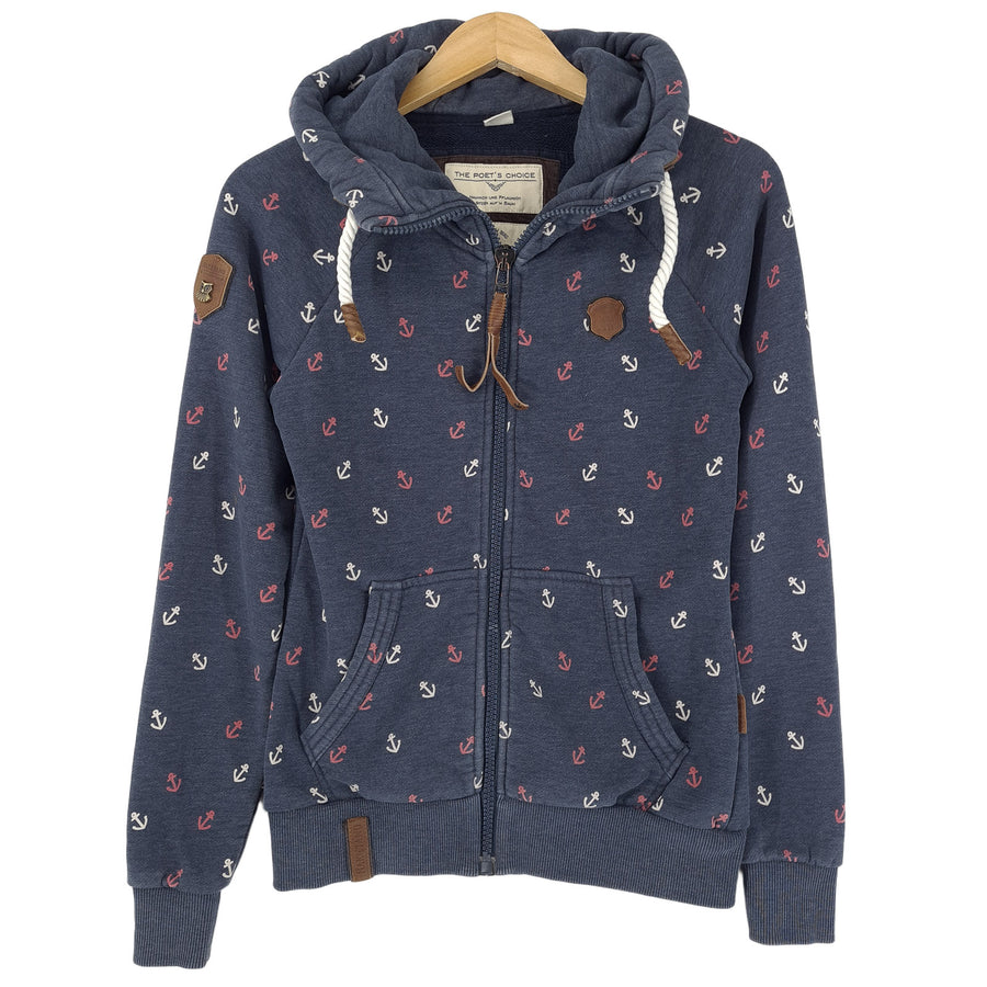 Naketano Femme Zip sweat à capuche coton bleu coupe slim classique taille S
