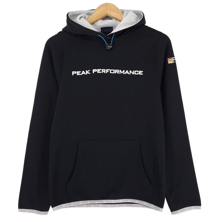 Peak Performance Vintage Femme Pullover sweat à capuche noir Tech polaire taille S