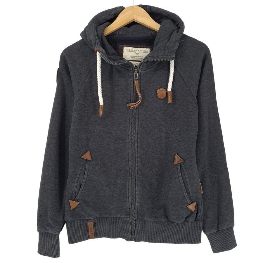 Naketano Zip sweat à capuche coton gris classique à capuche sweat Hood Femme taille S