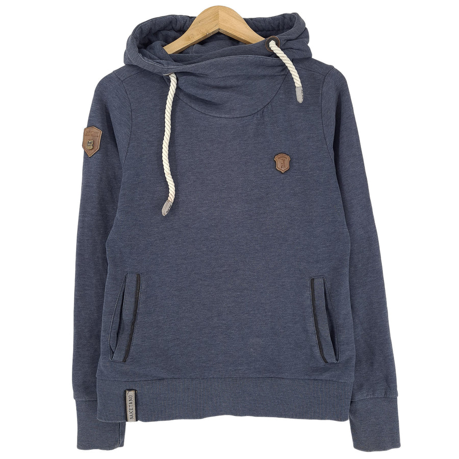 Naketano Pullover sweat à capuche coton bleu classique à capuche sweat Femme taille L