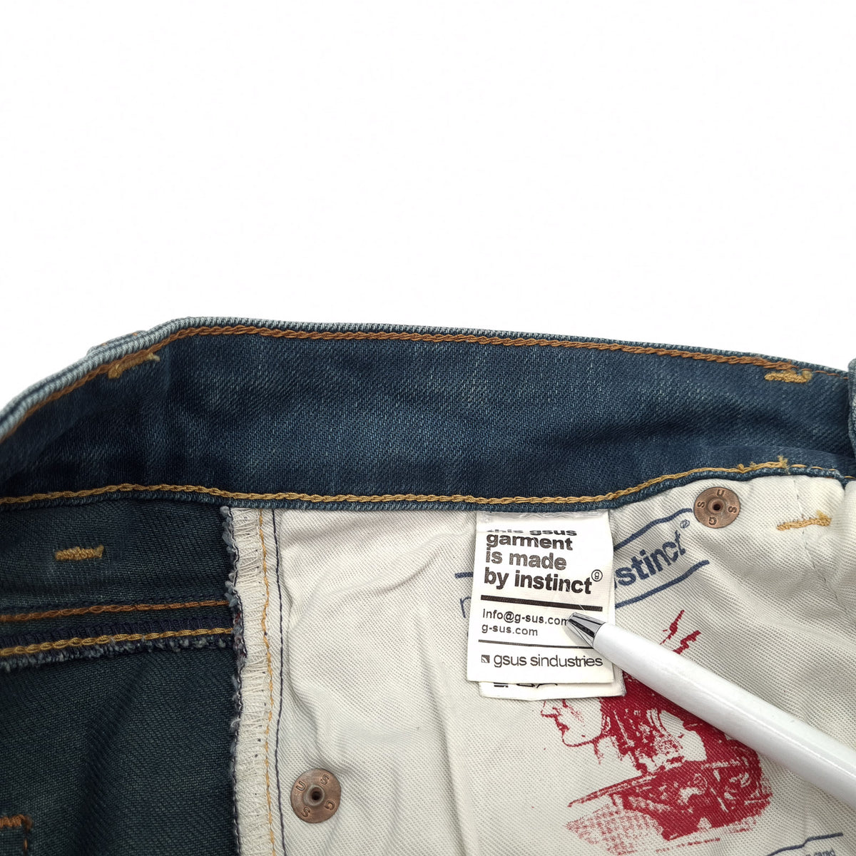 Vintage Gsus Sindustries Jeans Women Stretch Slim Skinny Size W26 L32, detail view 6, image 8 of 10