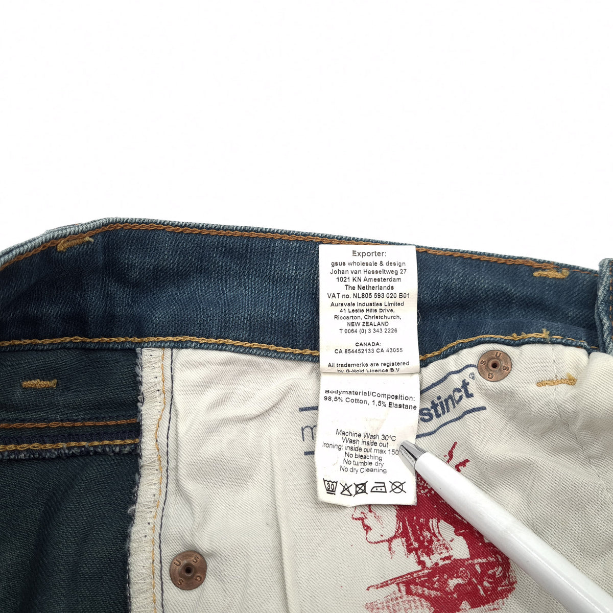 Vintage Gsus Sindustries Jeans Women Stretch Slim Skinny Size W26 L32, detail view 7, image 9 of 10