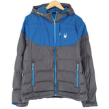 Spyder Mens Puffer Down Jacket Multicoloured Hooded Quilted Size M, front view, image 1 of 10