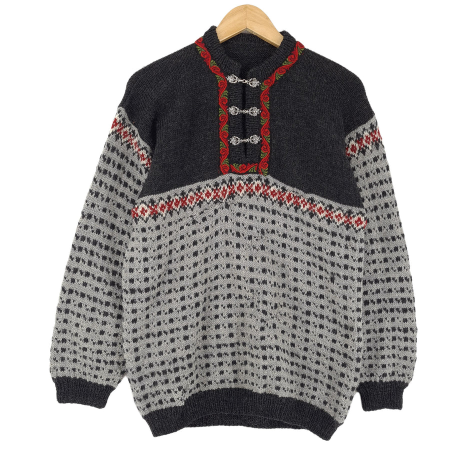 Nordic pull Scandinavian motif Fair Isle Vintage Warm maille Femme taille L