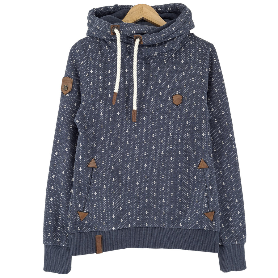 Naketano Pullover sweat à capuche coton bleu classique à capuche sweat Femme taille L