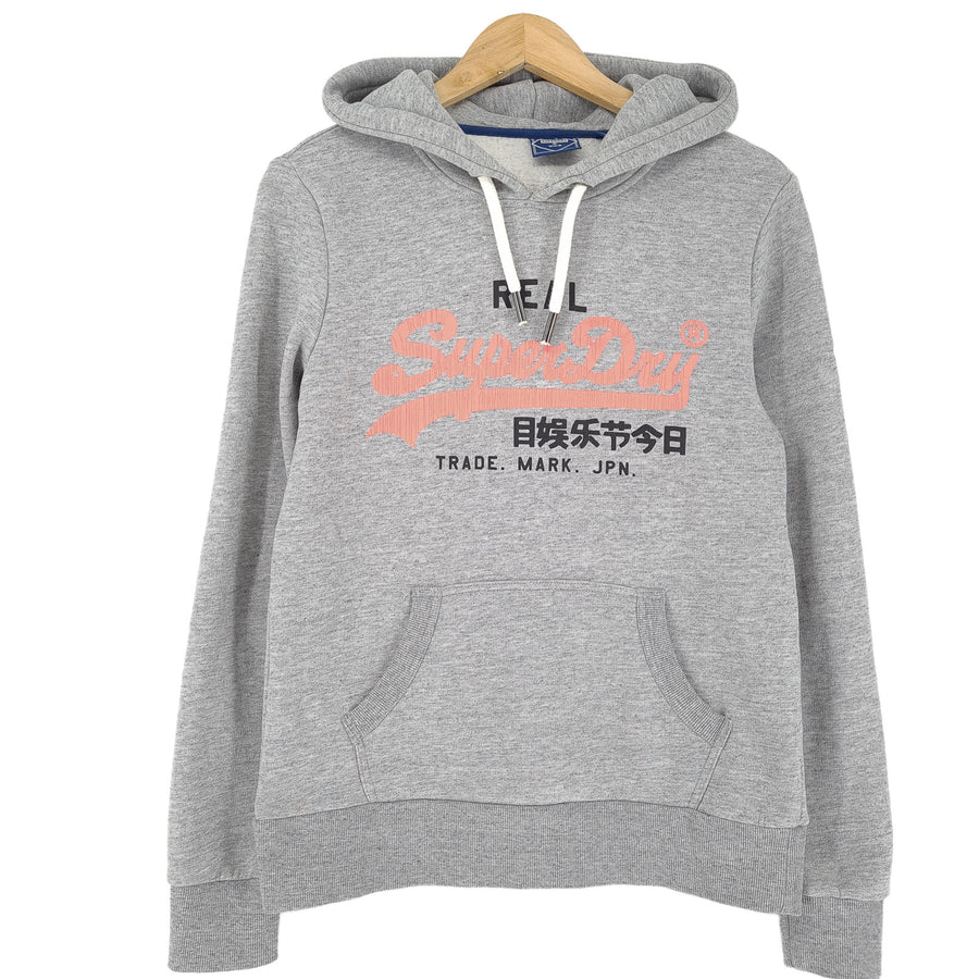Superdry Pullover sweat à capuche coton gris classique à capuche sweat Femme taille 38