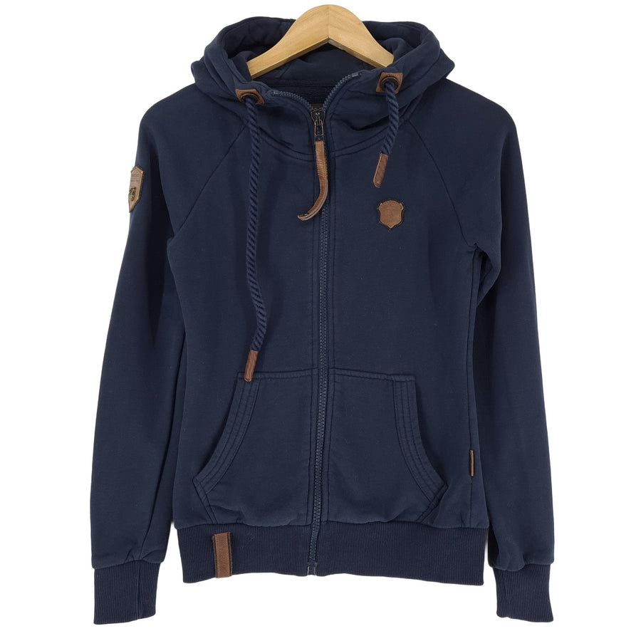 Naketano Femme Zip sweat à capuche coton bleu coupe slim classique taille XS