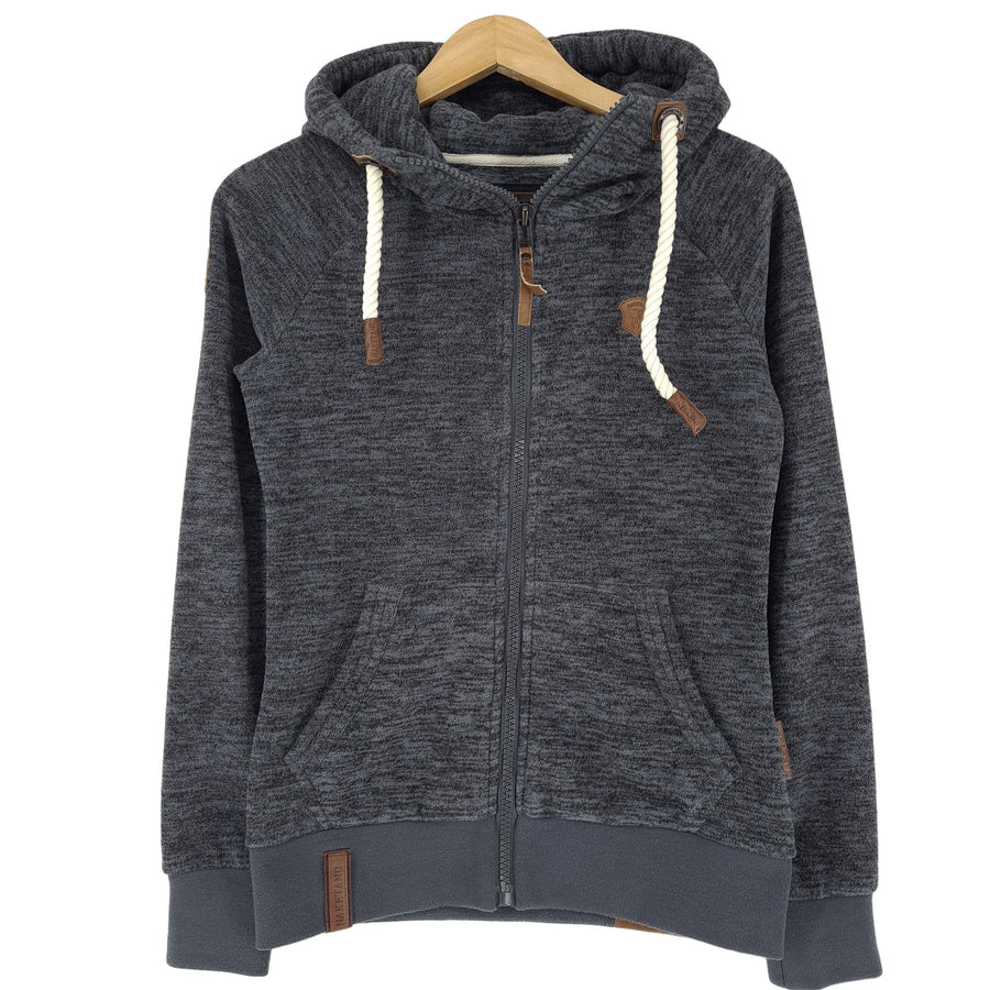 Naketano Femme Zip sweat à capuche gris coupe slim Tech polaire taille S