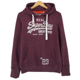 Superdry Pullover Hoodie Burgundy Cotton Hooded Sweatshirt Men Size M, front view, image 1 of 8