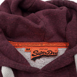 Superdry Pullover Hoodie Burgundy Cotton Hooded Sweatshirt Men Size M, detail view 2, image 4 of 8