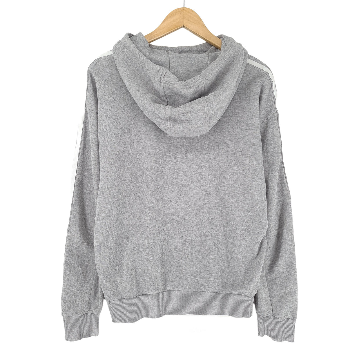 Adidas Vintage Pullover Hoodie Grey Cotton Classic Hooded Sweatshirt Women Size 34, detail view 1, image 3 of 9