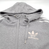 Adidas Vintage Pullover Hoodie Grey Cotton Classic Hooded Sweatshirt Women Size 34, detail view 3, image 5 of 9