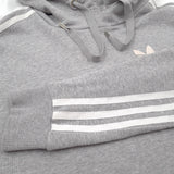 Adidas Vintage Pullover Hoodie Grey Cotton Classic Hooded Sweatshirt Women Size 34, detail view 6, image 8 of 9