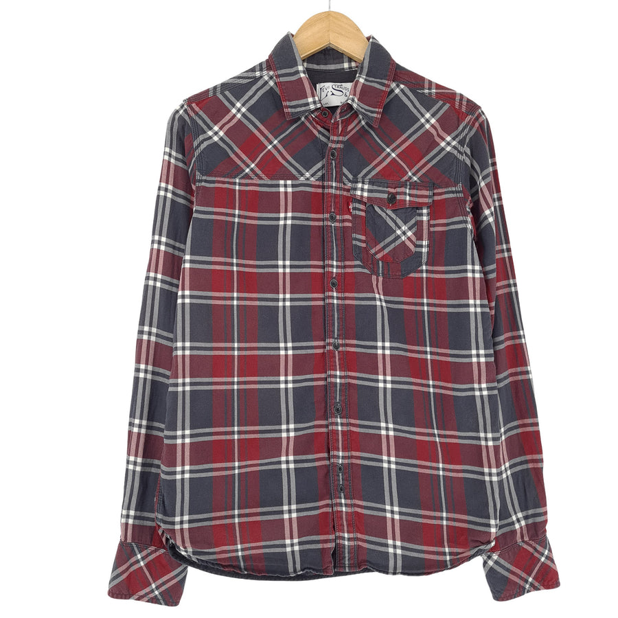 Levi's Vintage męska koszula bawełniana w kratę zapinana na guziki codzienne na co dzień klasyczne rozmiar S