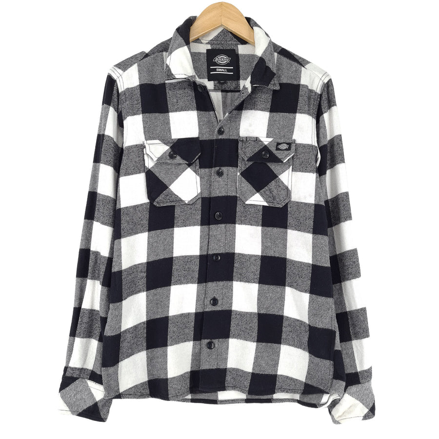 Dickies Vintage kariertes Herrenhemd aus Baumwolle mit Knopfleiste Freizeit Alltag klassisch Größe S
