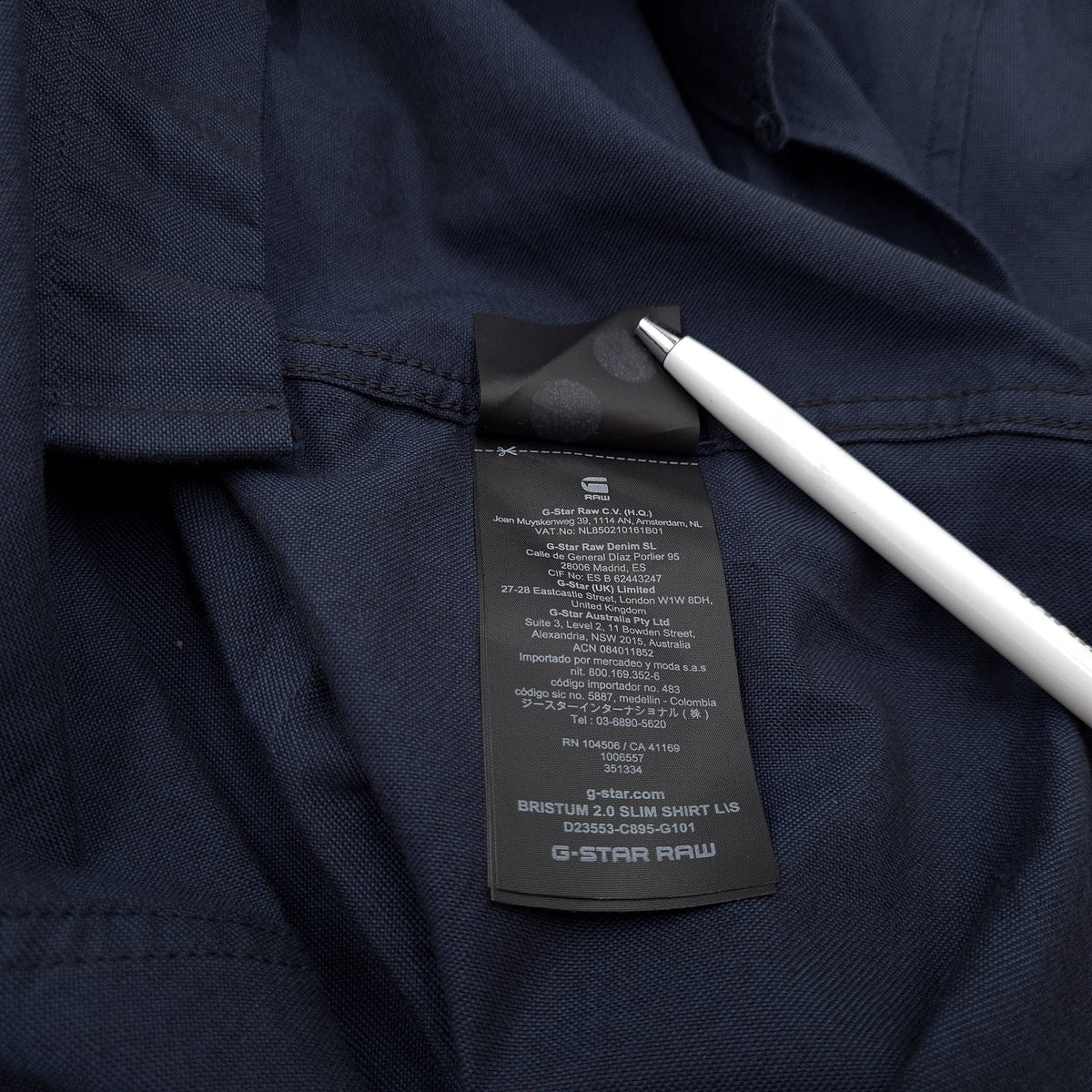 G-Star Mens Shirt Blue Cotton Button Up Slim Fit Casual Everyday Size S, detail view 4, image 6 of 8