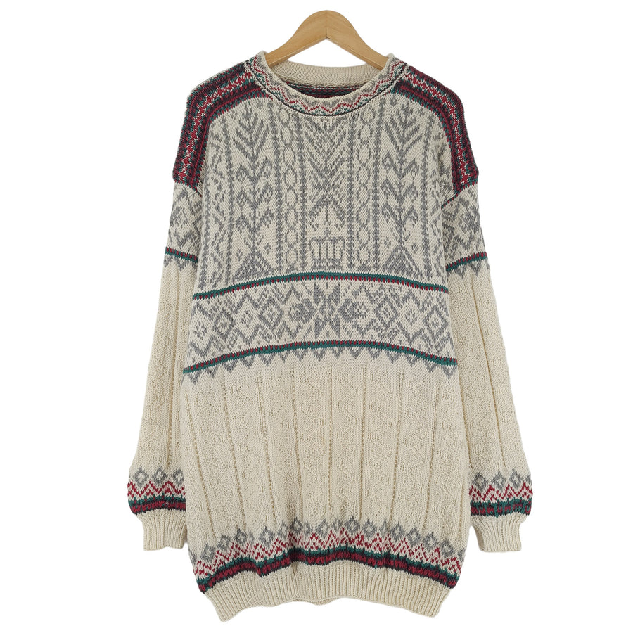 Nordic pull Scandinavian motif Fair Isle Vintage Warm maille Femme taille 3XL